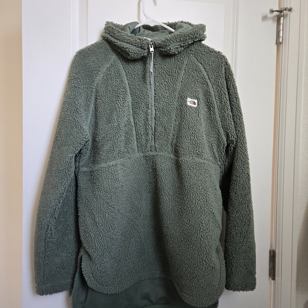 The North Face Olive Fleece Poncho